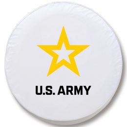 United States Army Tire Cover - White Vinyl