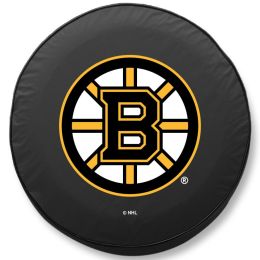 Boston Tire Cover w/ Bruins Logo - Black Vinyl