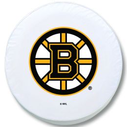 Boston Tire Cover w/ Bruins Logo - White Vinyl