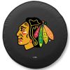 Chicago Tire Cover w/ Blackhawks Logo - Black Vinyl