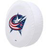 Columbus Tire Cover w/ Blue Jackets Logo - White Vinyl