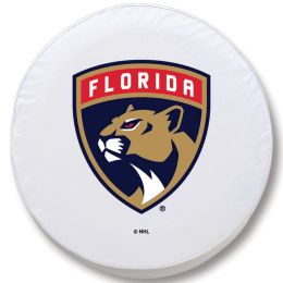Florida Tire Cover w/ Panthers Logo - White Vinyl
