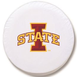 Iowa State Tire Cover w/ Cyclones Logo - White Vinyl