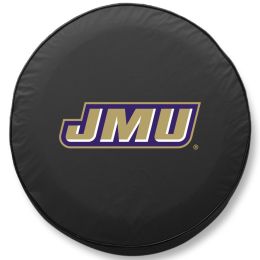 James Madison Tire Cover w/ Dukes Logo - Black Vinyl