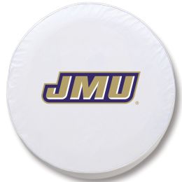 James Madison Tire Cover w/ Dukes Logo - White Vinyl