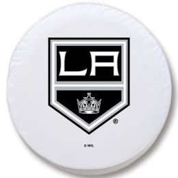 Los Angeles Tire Cover w/ Kings Logo - White Vinyl