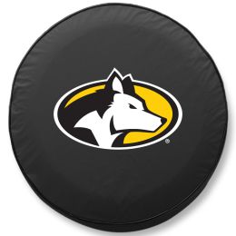 Michigan Tech Tire Cover w/ Huskies Logo - Black Vinyl