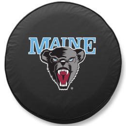 Maine Tire Cover w/ Black Bears Logo - Black Vinyl