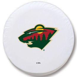 Minnesota Tire Cover w/ Wild Logo - White Vinyl