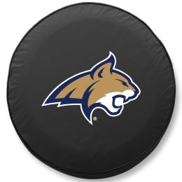 Montana State Tire Cover w/ Bobcats Logo - Black Vinyl