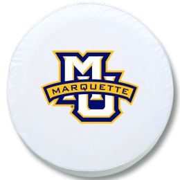 Marquette Tire Cover w/ Golden Eagles Logo - White Vinyl
