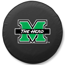 Marshall Tire Cover w/ Thundering Herd Logo - Black Vinyl