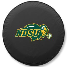North Dakota State Tire Cover w/ Bison Logo - Black Vinyl