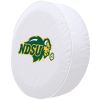 North Dakota State Tire Cover w/ Bison Logo - White Vinyl