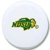 North Dakota State Tire Cover w/ Bison Logo - White Vinyl