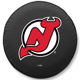 New Jersey Tire Cover w/ Devils Logo - Black Vinyl