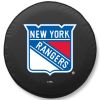 New York Tire Cover w/ Rangers Logo - Black Vinyl