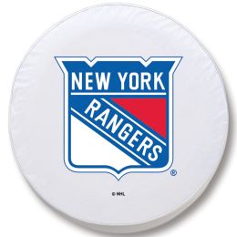 New York Tire Cover w/ Rangers Logo - White Vinyl