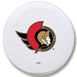Ottawa Tire Cover w/ Senators Logo - White Vinyl