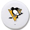 Pittsburgh Tire Cover w/ Penguins Logo - White Vinyl