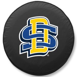 South Dakota State Tire Cover w/ Jackrabbits Logo - Black Vinyl
