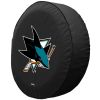 San Jose Tire Cover w/ Sharks Logo - Black Vinyl