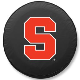 Syracuse Tire Cover w/ Orange Logo - Black Vinyl