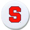 Syracuse Tire Cover w/ Orange Logo - White Vinyl