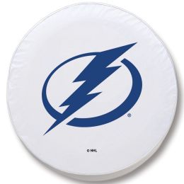 Tampa Bay Tire Cover w/ Lightning Logo - White Vinyl