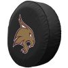 Texas State Tire Cover w/ Bobcats Logo - Black Vinyl
