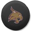 Texas State Tire Cover w/ Bobcats Logo - Black Vinyl