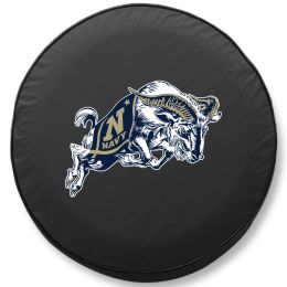 Naval Academy Tire Cover w/ Military Logo - Black Vinyl