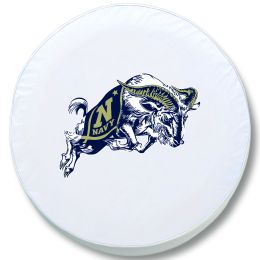 Naval Academy Tire Cover w/ Military Logo - White Vinyl