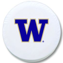 Washington Tire Cover w/ Huskies Logo - White Vinyl