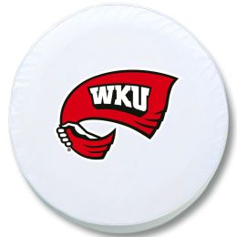 Western Kentucky Tire Cover w/ Hilltoppers Logo - White Vinyl