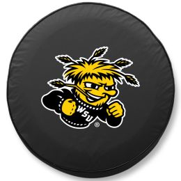 Wichita State Tire Cover w/ Shockers Logo - Black Vinyl