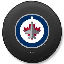 Winnipeg Tire Cover w/ Jets Logo - Black Vinyl
