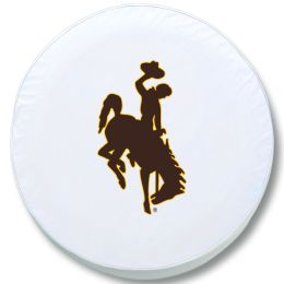 Wyoming Tire Cover w/ Cowboys Logo - White Vinyl