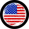 Tattered USA Flag Spare Tire Cover