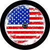 Tattered USA Flag Spare Tire Cover