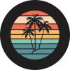 Three Palms in Sunset Spare Tire Cover