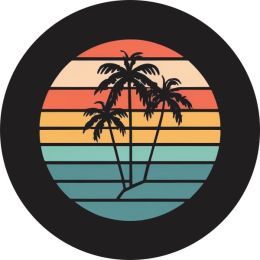 Three Palms in Sunset Spare Tire Cover