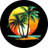 Tropical Palm Trees w/ Sunset Spare Tire Cover