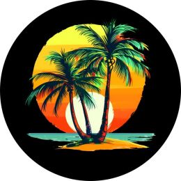Tropical Palm Trees w/ Sunset Spare Tire Cover