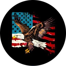 USA Flag w/ Eagles in Flight Spare Tire Cover