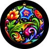 Floral Christmas Bauble Ornament Spare Tire Cover