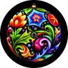 Floral Christmas Bauble Ornament Spare Tire Cover