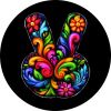 Floral Peace V Sign Spare Tire Cover