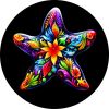 Floral Starfish Spare Tire Cover