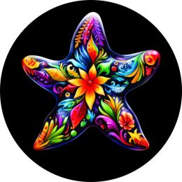 Floral Starfish Spare Tire Cover